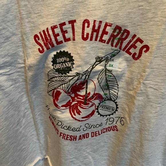 BOGO Dip Tan heather Sweet Cherries Graphic T-Shirt size 3x - Picture 5 of 7
